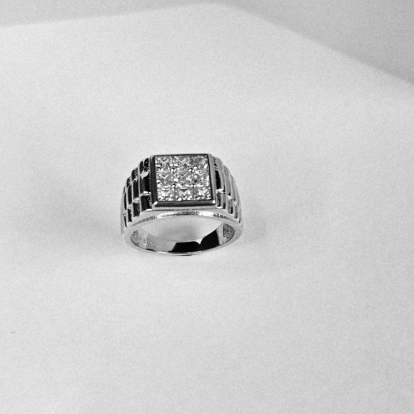 Other - Men's Silver Square CZ Ring